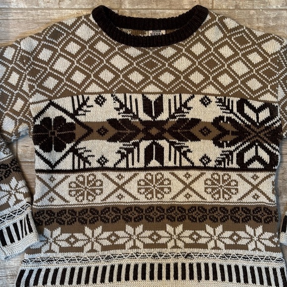 High Sierra vintage brown, and cream knit sweater - Picture 2 of 2